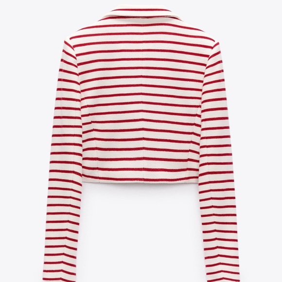 ZARA Cropped Striped Blazer - Picture 5 of 6